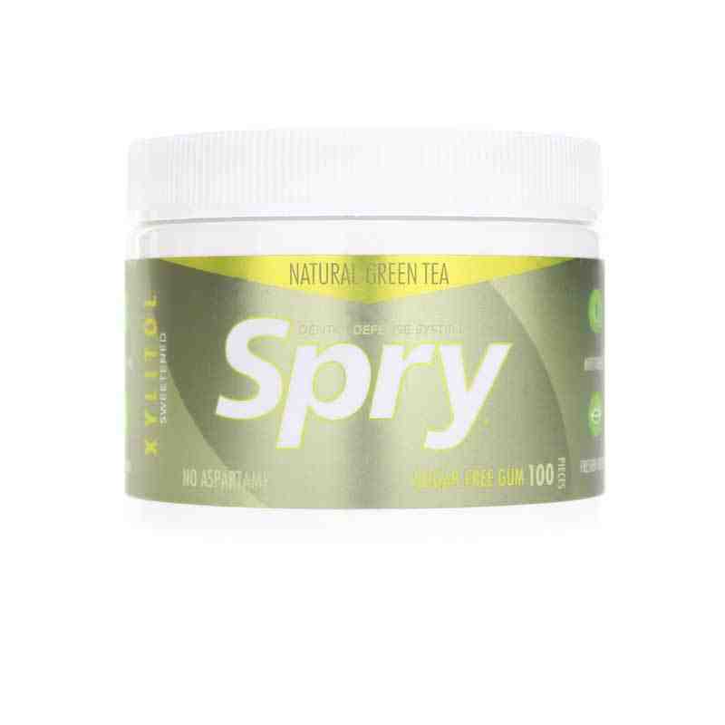 Spry Xylitol Gum, Green Tea, 100 Piece Jar, by Xlear