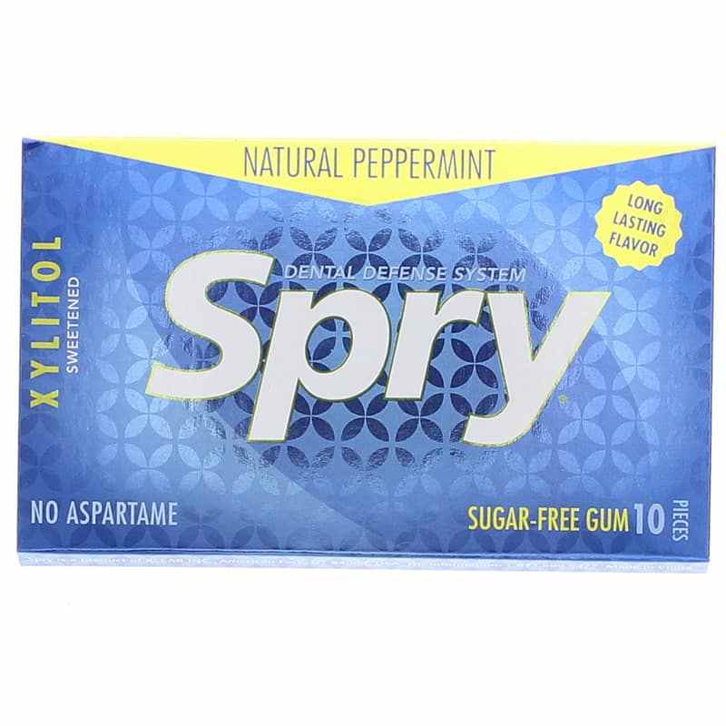 Spry Xylitol Gum, Peppermint, 10 Piece Blister Pack, by Xlear