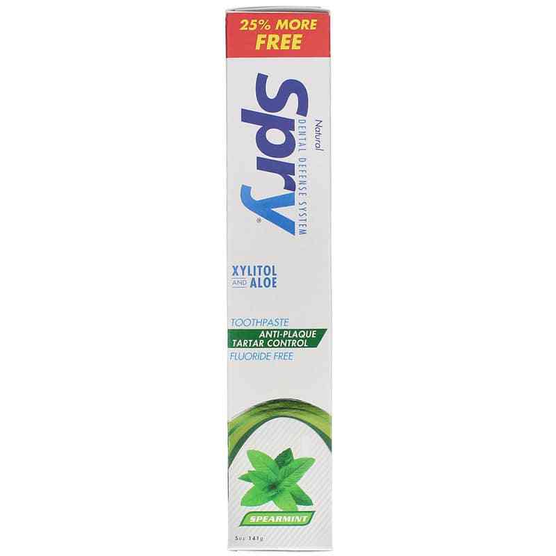 Spry Xylitol Toothpaste Fluoride Free, Spearmint, by Xlear