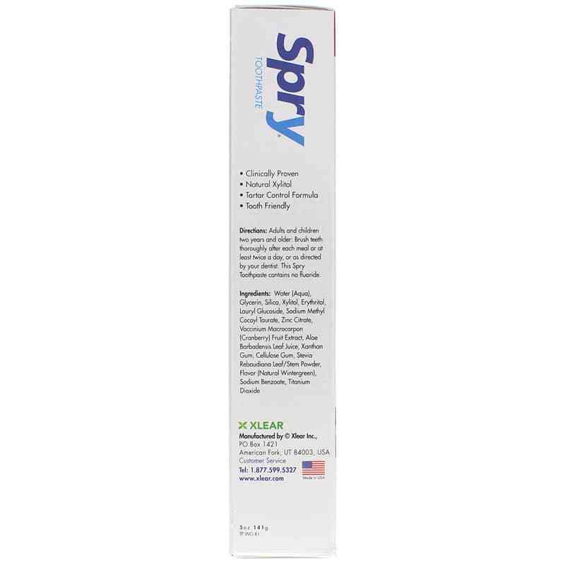 Spry Xylitol Toothpaste Fluoride Free, Wintergreen, by Xlear, image #2