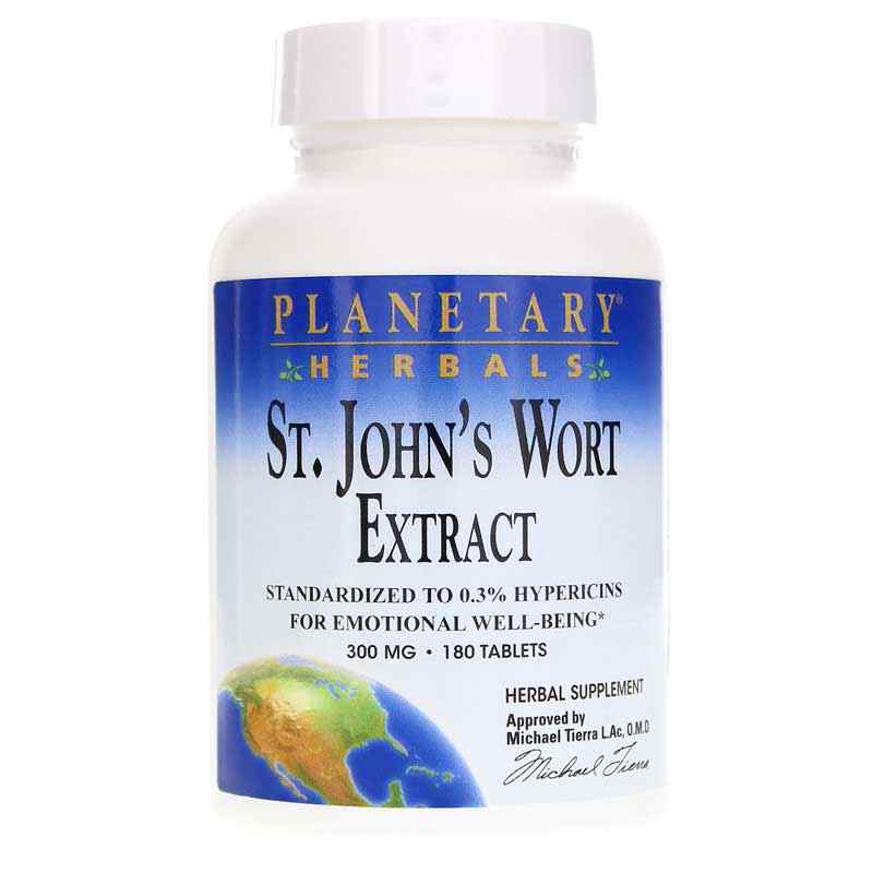 St. John's Wort Extract 300 Mg, 180 Tablets, by Planetary Herbals