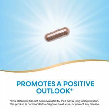 Brown capsule on light blue background with radiating light effect.