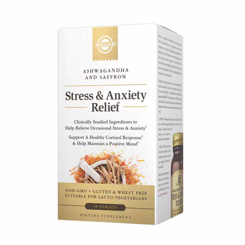 Stress & Anxiety Relief w/ Ashwagandha and Saffron, by Solgar