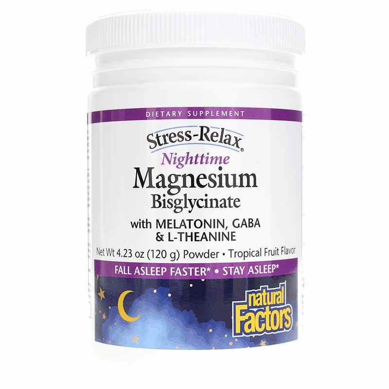Stress-Relax Nighttime Magnesium Bisglycinate, by Natural Factors
