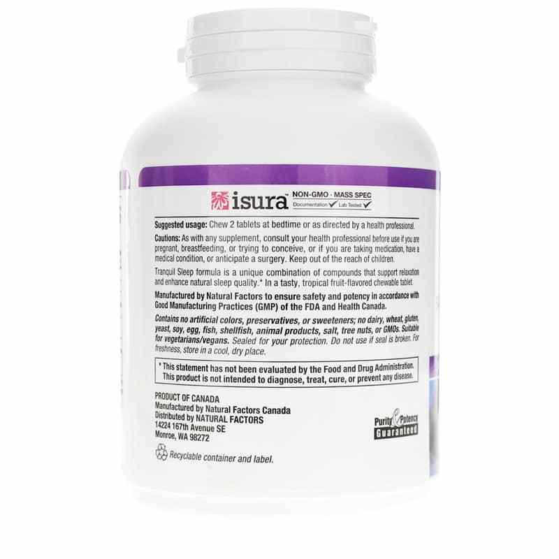 Stress-Relax Tranquil Sleep Chewable, 120 Chewable Tablets, by Natural Factors, image #3