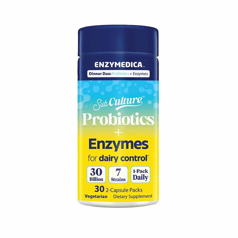 SubCulture Probiotics + Enzymes for Dairy Control, by Enzymedica