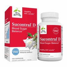 Sucontral D Blood Sugar Balance supplement bottle and box by Terry Naturally containing 120 vegan capsules.