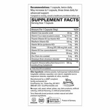 Supplement facts label for Sucontral D Blood Sugar Balance capsules showing dosage recommendations, vitamin and mineral conte