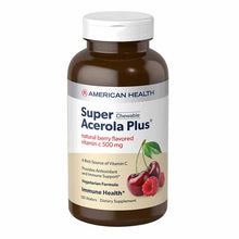 Super Acerola Plus Natural Vitamin C 500 Mg, 100 Chewable Wafers, by American Health