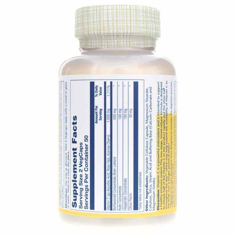 Super Bio Vitamin C Buffered, 100 Veg Capsules, by Solaray, image #3