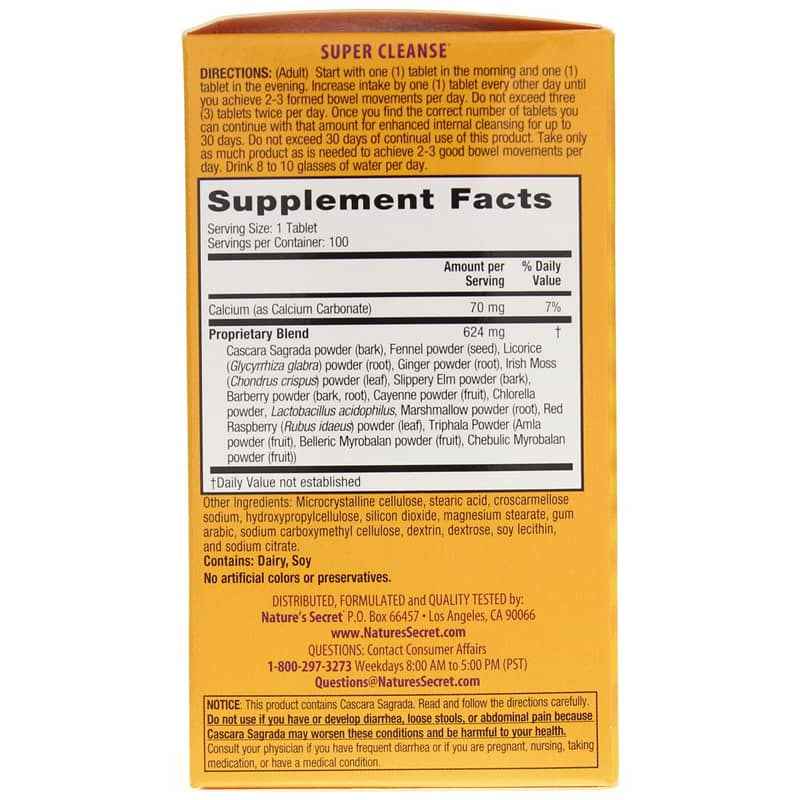 Super Cleanse Tablets, 100 Tablets, by Natures Secret, image #2
