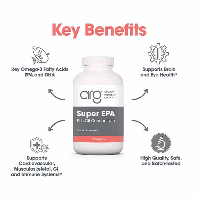 Super EPA Fish Oil Concentrate, 60 Softgels, by Allergy Research Group, image #4