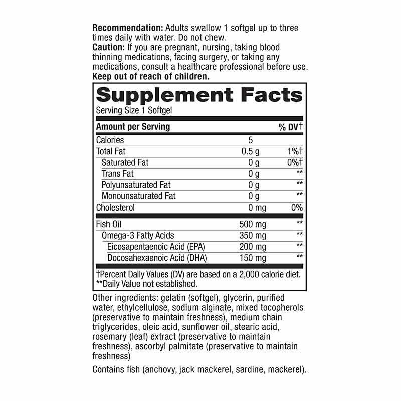 Super Fisol Enteric-Coated Fish Oil, 180 Softgels, by Natures Way, image #2