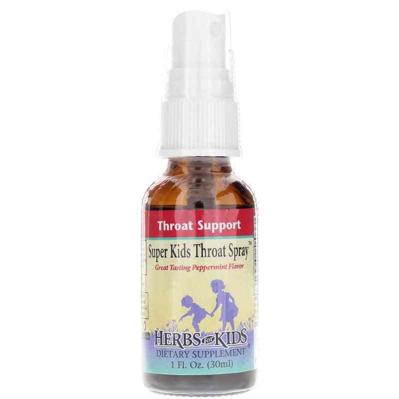 Super Kids Throat Spray in Natural Peppermint Flavor, by Herbs for Kids