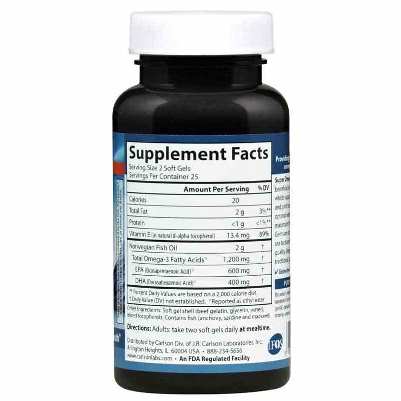 Super Omega-3 Gems 1,200 Mg, 50 Softgels, by Carlson Labs, image #2