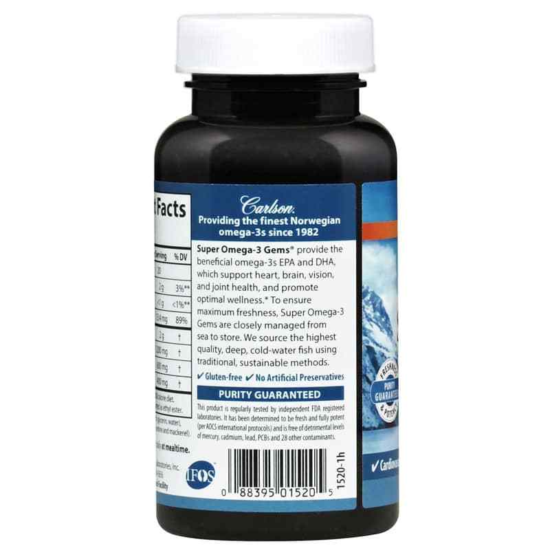 Super Omega-3 Gems 1,200 Mg, 50 Softgels, by Carlson Labs, image #3