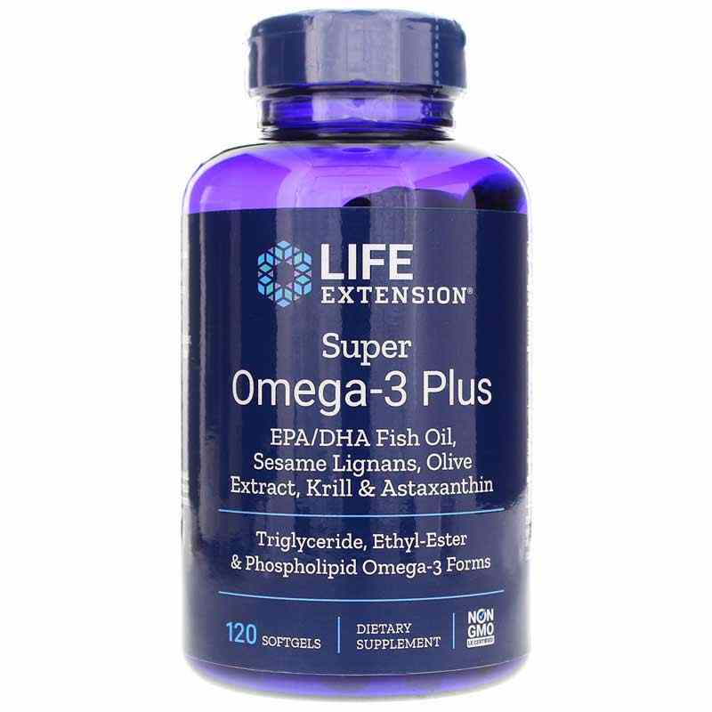 Super Omega-3 Plus EPA/DHA with Sesame Lignans, Olive Extract, Krill & Astaxanthin, by Life Extension