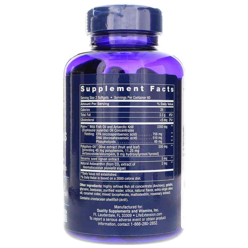 Super Omega-3 Plus EPA/DHA with Sesame Lignans, Olive Extract, Krill & Astaxanthin, by Life Extension, image #2