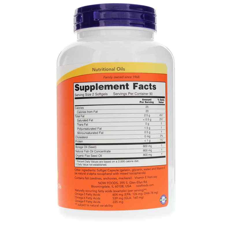 Super Omega 3-6-9 1200 Mg, 180 Softgels, by NOW Foods, image #2