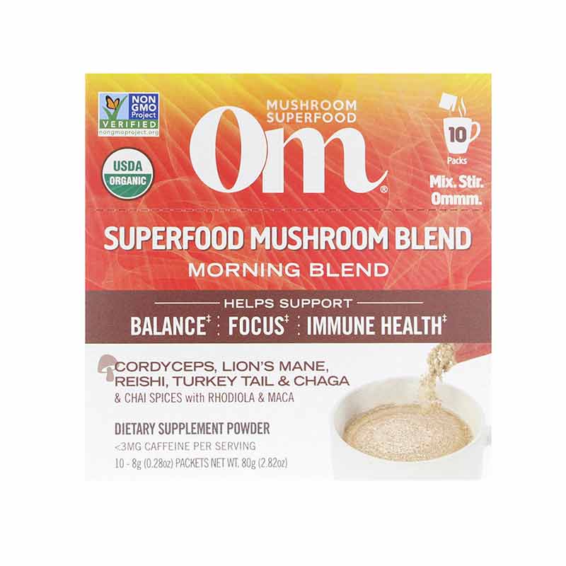 Superfood Mushroom Blend Morning Blend, 10 Packets, by Om Mushroom, image #2