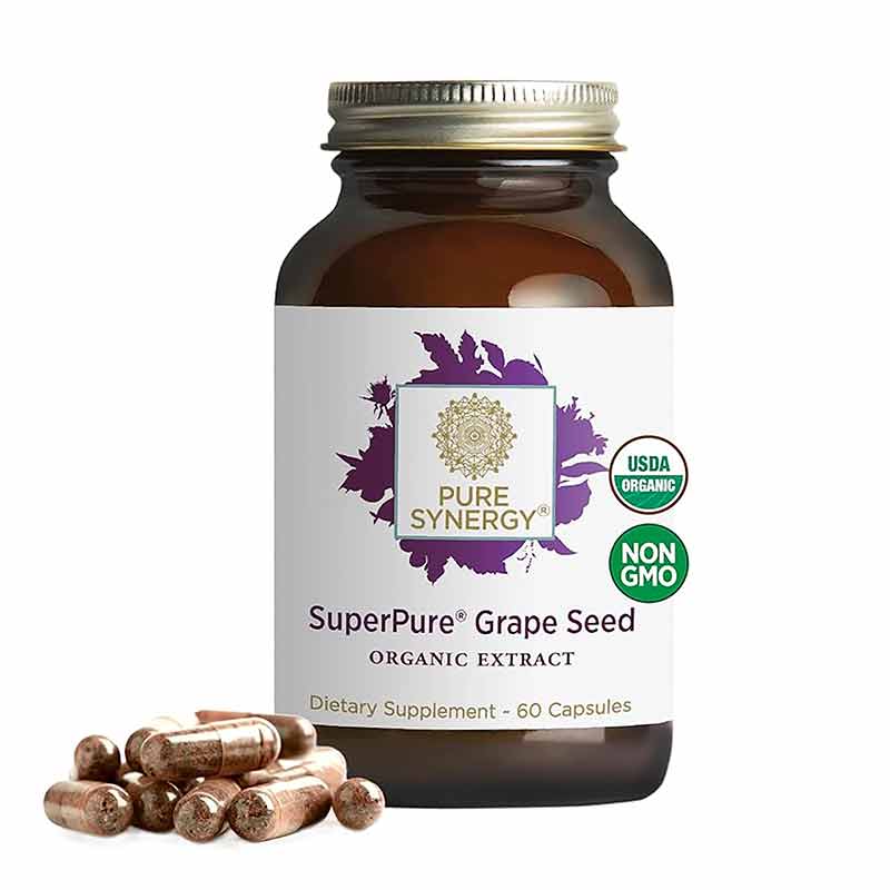 SuperPure Grape Seed Organic Extract Capsules, by Pure Synergy