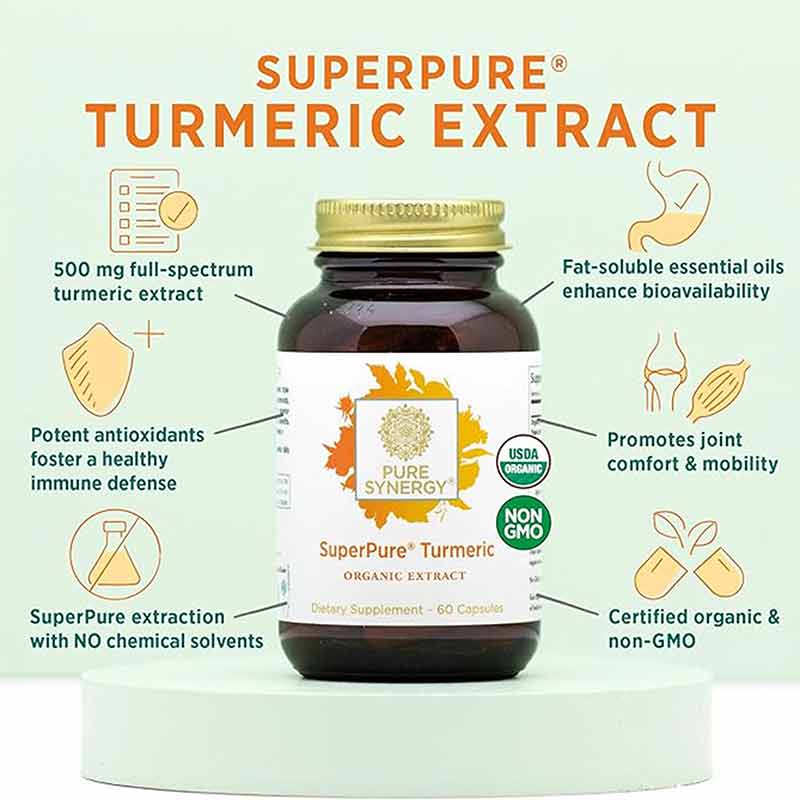 SuperPure Turmeric Organic Extract Capsules, by Pure Synergy, image #3