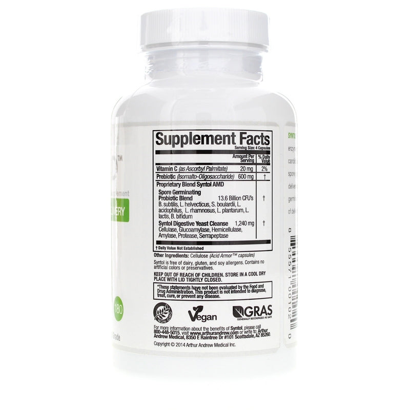 Syntol Advanced Microflora Delivery, 180 Capsules, by Arthur Andrew Medical, image #2