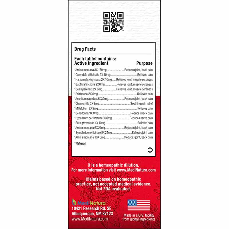 T-Relief Arnica +12 Pain Relief Tablets, by MediNatura, image #3