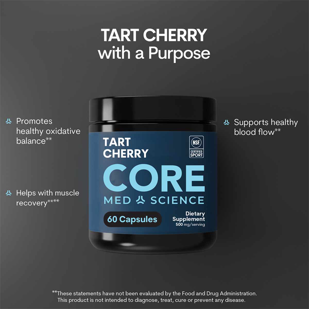 Tart Cherry Capsules, by Core Med Science