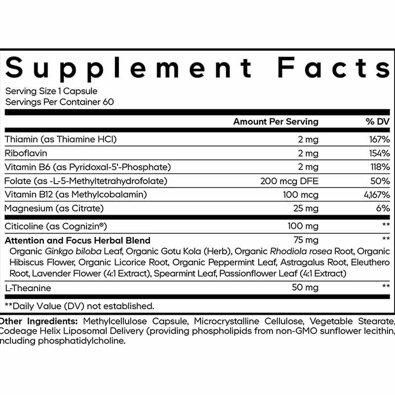 Teen Brain Focus Vitamins+, 60 Veg Capsules, by Codeage, image #3