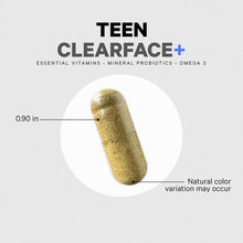 Yellow-green capsule supplement with dimensions noted, 0.90 inches in length.
