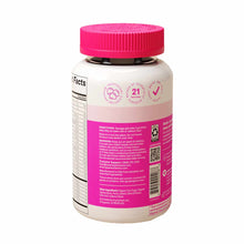 SmartyPants Teen Girl Plus Multi & Omegas vitamin bottle with pink cap and label showing nutrition facts and directions.