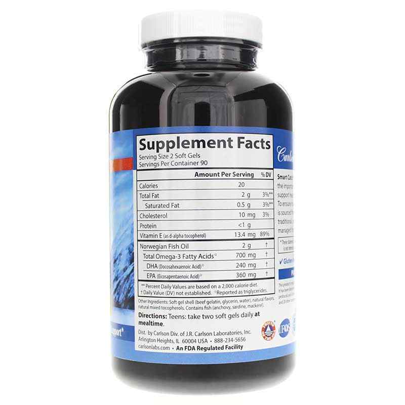 Teen's Smart Catch, 180 Softgels, by Carlson Labs, image #2