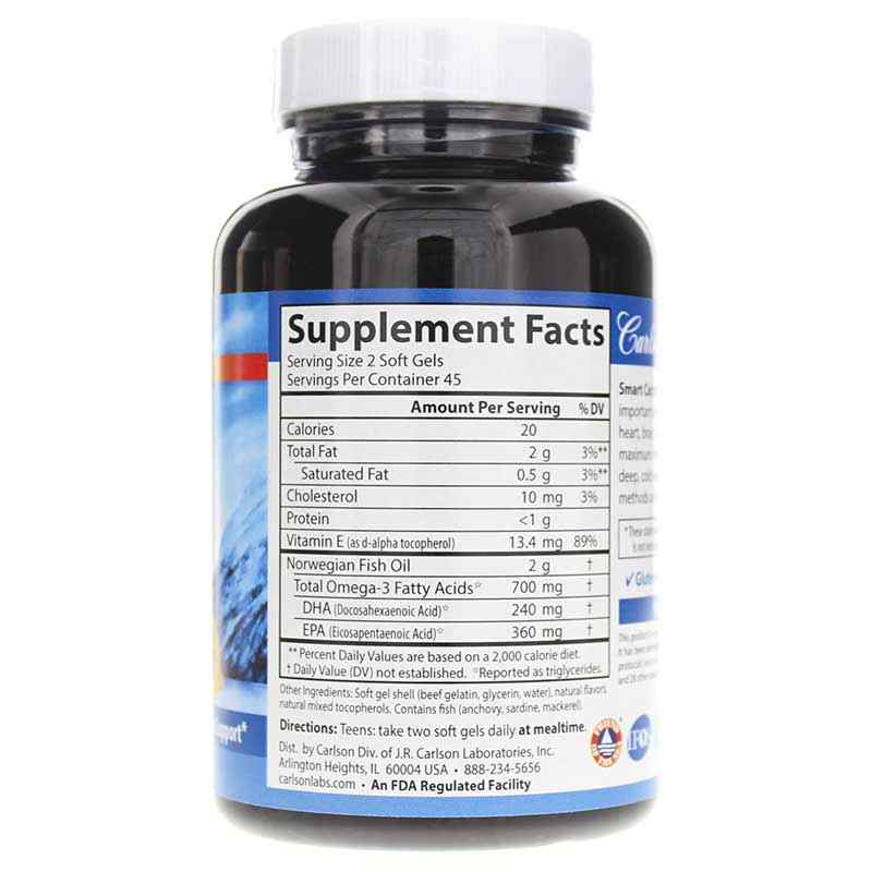 Teen's Smart Catch, 90 Softgels, by Carlson Labs, image #2