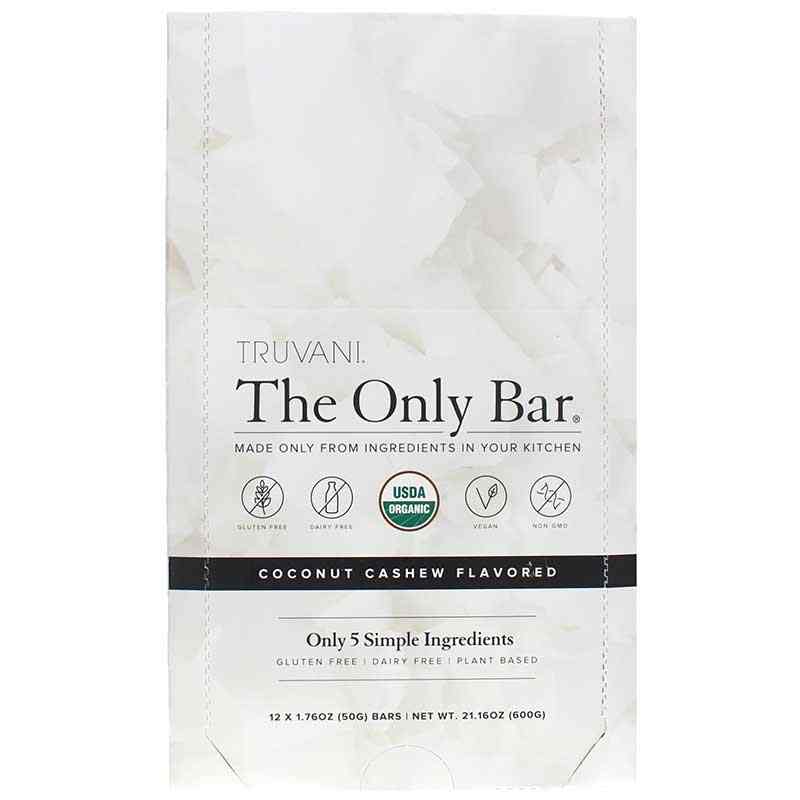 The Only Bar, Coconut Cashew, 12 Bars, by Truvani