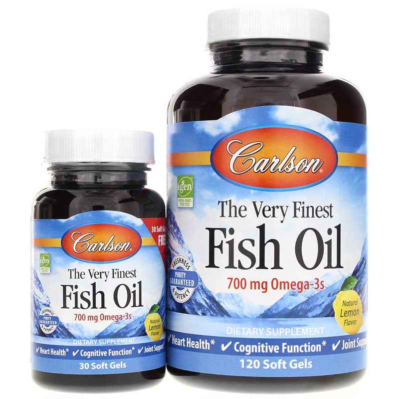 The Very Finest Fish Oil Softgels Bonus Pack, Lemon, by Carlson Labs