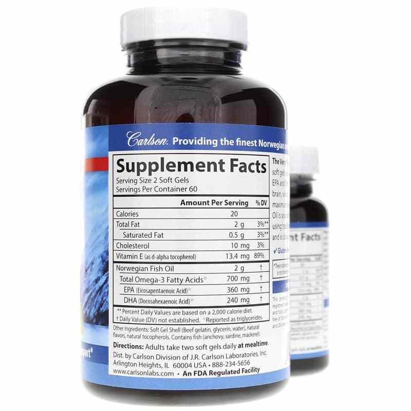 The Very Finest Fish Oil Softgels Bonus Pack, Lemon, by Carlson Labs, image #2
