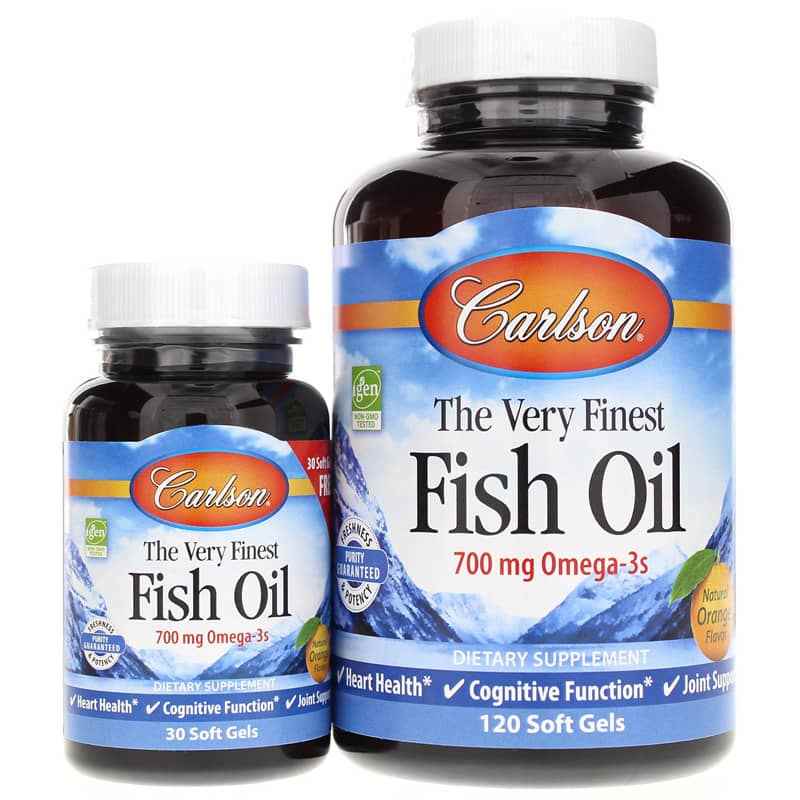 The Very Finest Fish Oil Softgels Bonus Pack, Orange, by Carlson Labs