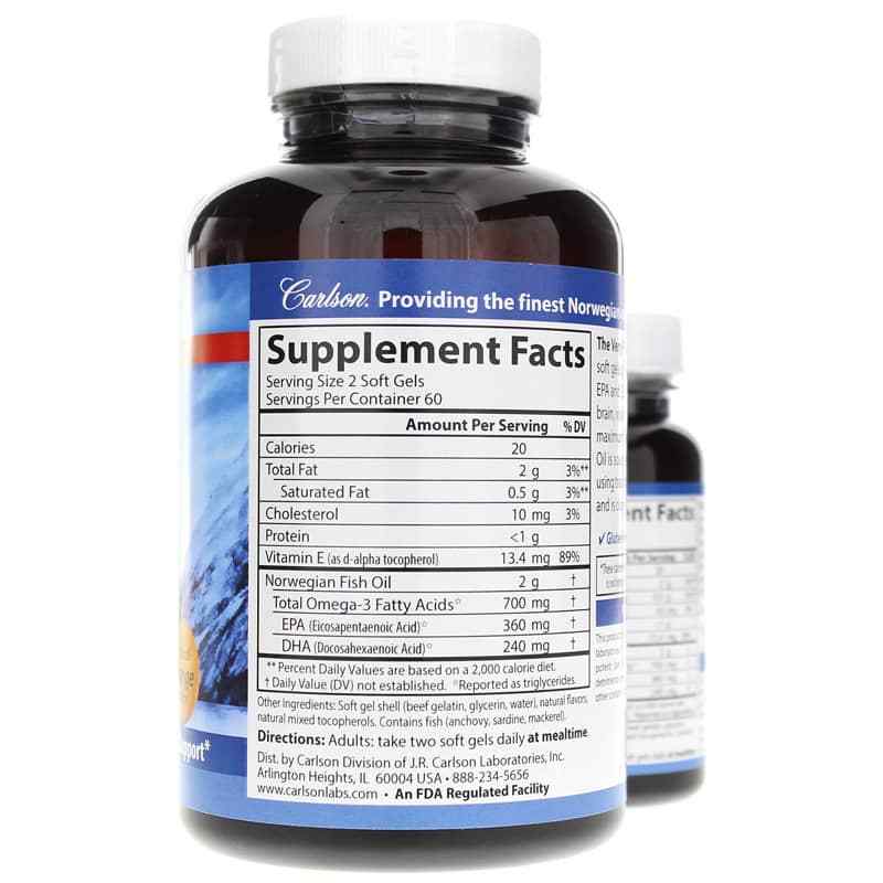 The Very Finest Fish Oil Softgels Bonus Pack, Orange, by Carlson Labs, image #2