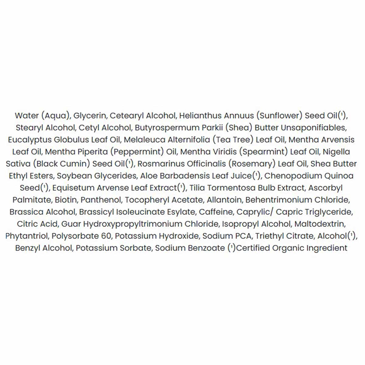 Bottle label displaying ingredient list for Jason thickening biotin and hyaluronic acid conditioner.