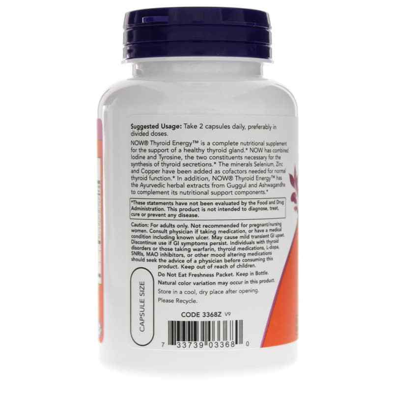 Thyroid Energy, 90 Veg Capsules, by NOW Foods, image #3