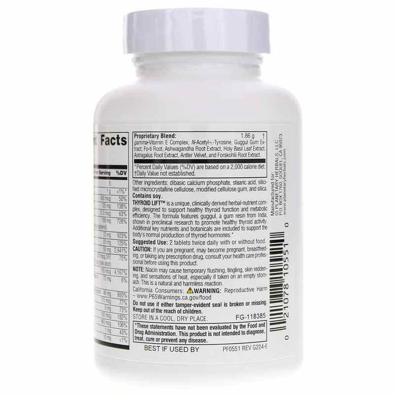 Thyroid Lift, 60 Tablets, by Planetary Herbals, image #3