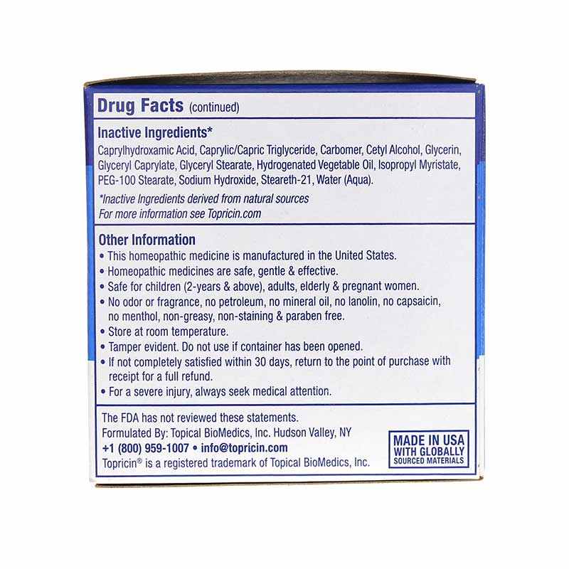 Topricin Pain Relief Cream, 4 Oz Jar, by Topical Biomedics, image #2