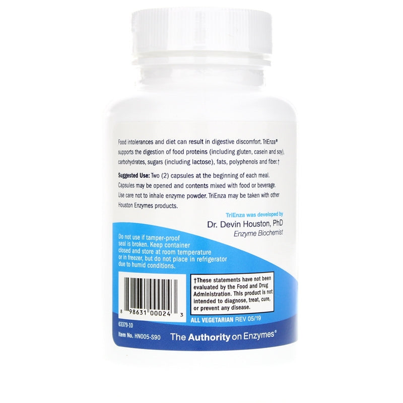 TriEnza for Digestive Intolerances, 90 Capsules, by Houston Enzymes, image #3