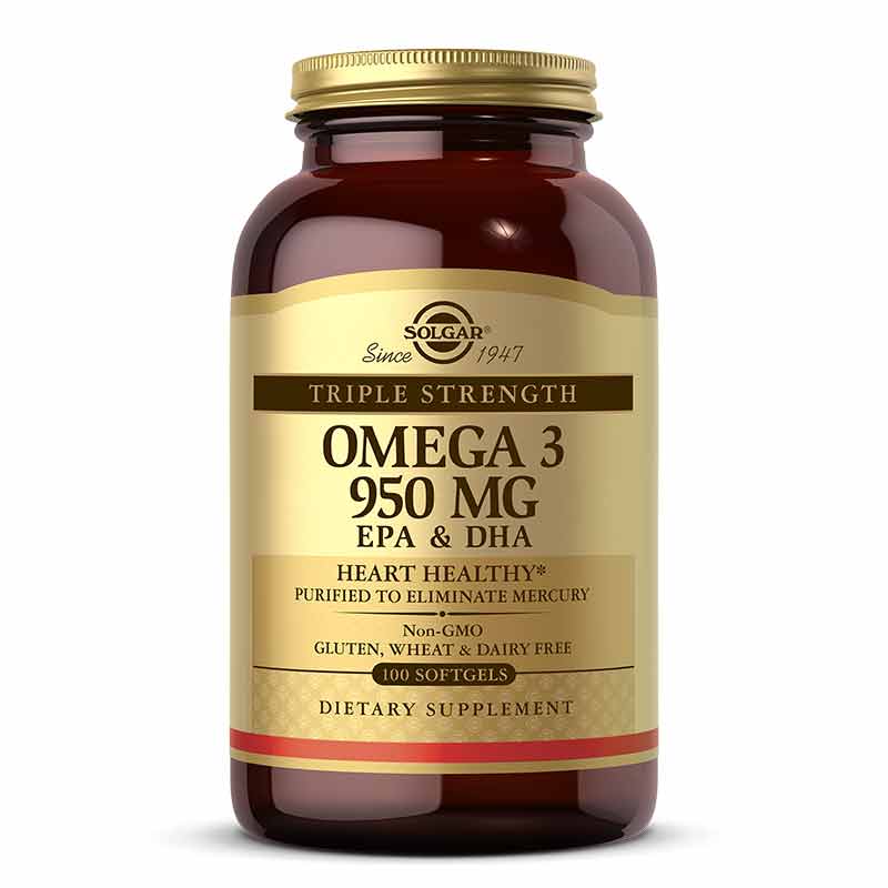 Triple Strength Omega 3 950 Mg EPA & DHA, 100 Softgels, by Solgar