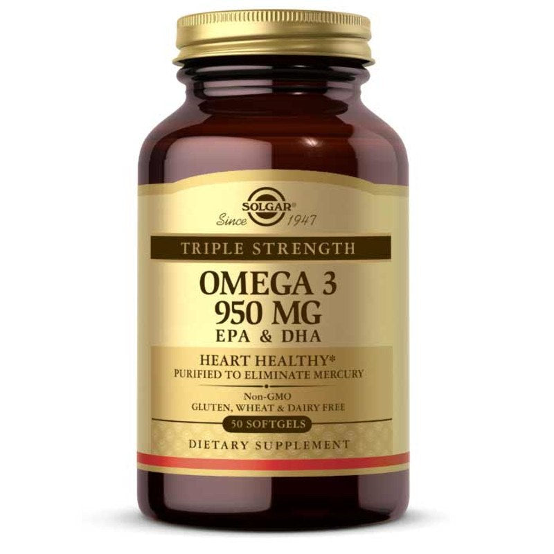 Triple Strength Omega 3 950 Mg EPA & DHA, 50 Softgels, by Solgar