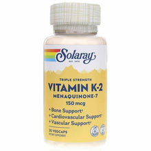 Triple Strength Vitamin K-2 Menaquinone-7, 30 Veg Capsules, by Solaray