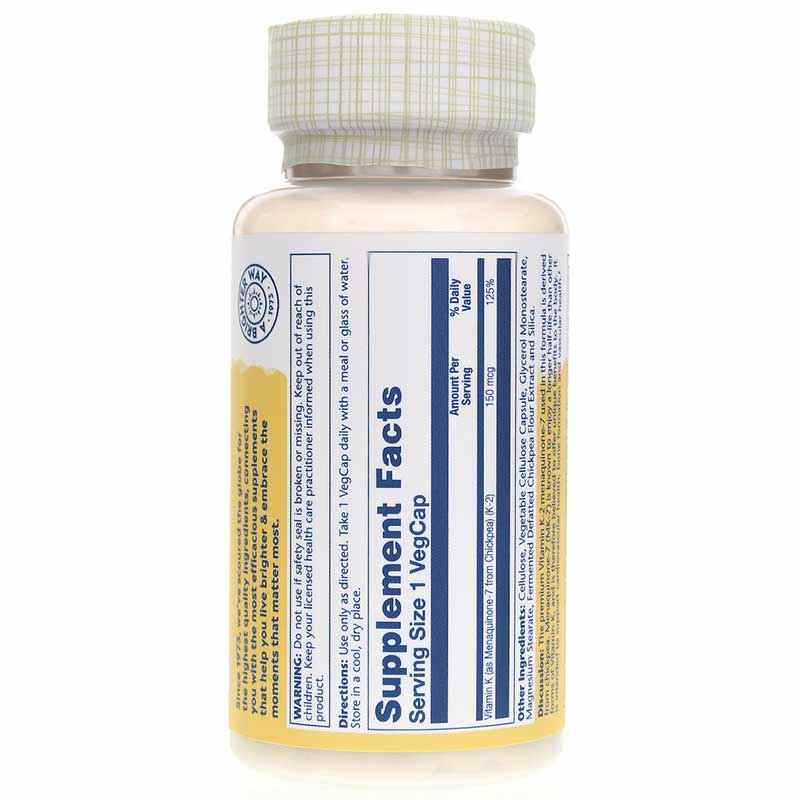Triple Strength Vitamin K-2 Menaquinone-7, 30 Veg Capsules, by Solaray, image #2