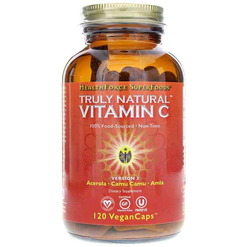Truly Natural Vitamin C Capsules, 120 Vegan Capsules, by Healthforce Superfoods