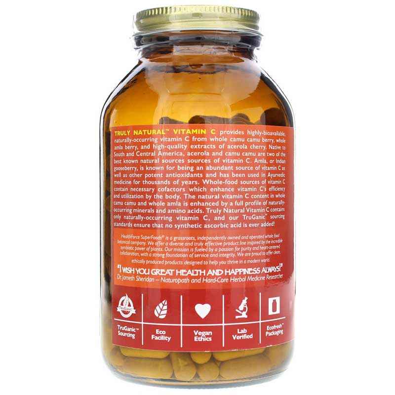 Truly Natural Vitamin C Capsules, 240 Vegan Capsules, by Healthforce Superfoods, image #3